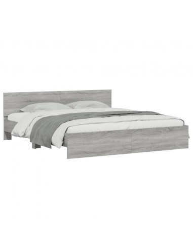 Giroletto con Testiera Grigio Sonoma 180x200 cm