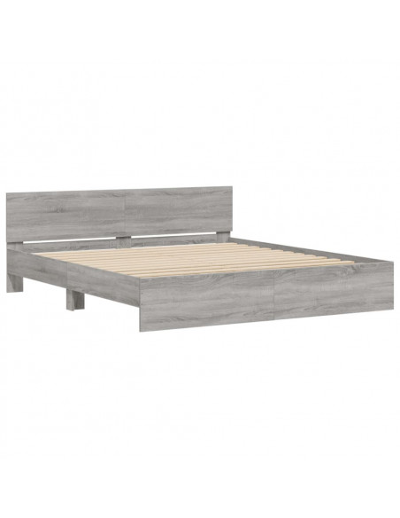 Giroletto con Testiera Grigio Sonoma 180x200 cm