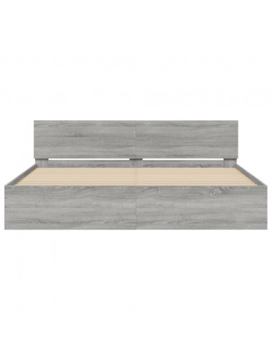 Giroletto con Testiera Grigio Sonoma 180x200 cm