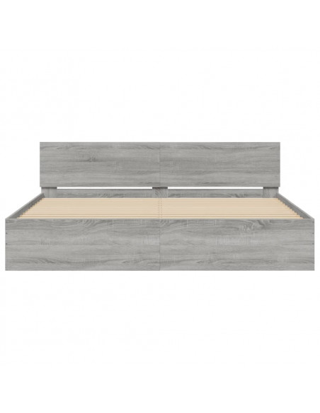 Giroletto con Testiera Grigio Sonoma 180x200 cm
