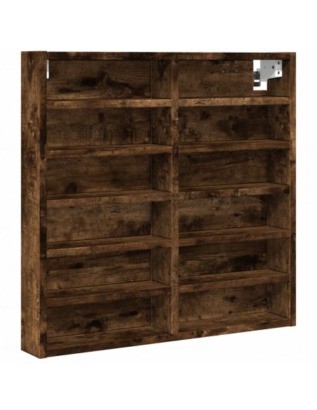 Armadietto Vetrina Rovere Fumo 60x8,5x58 cm Legno Multistrato
