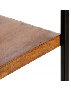 Libreria a 4 Ripiani 6 Cassetti 122x36x181cm Massello di Mango 2