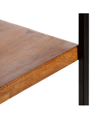 Libreria a 4 Ripiani 6 Cassetti 122x36x181cm Massello di Mango