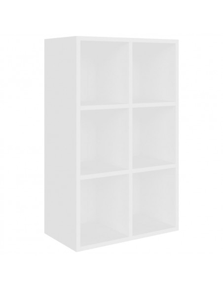 Libreria/Credenza Bianca 66x30x98 cm in Legno Multistrato