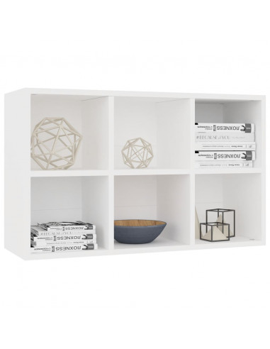 Libreria/Credenza Bianca 66x30x98 cm in Legno Multistrato