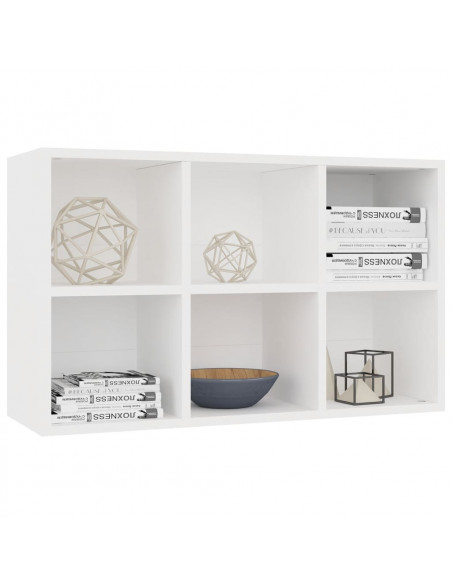 Libreria/Credenza Bianca 66x30x98 cm in Legno Multistrato