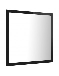 Specchio da Bagno LED Nero Lucido 40x8,5x37 cm in Acrilico 2