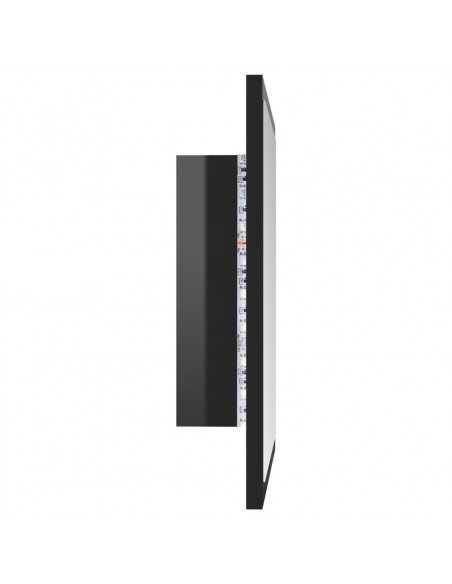 Specchio da Bagno LED Nero Lucido 40x8,5x37 cm in Acrilico