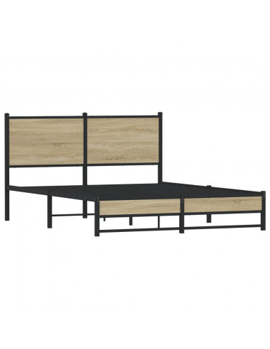 Giroletto con Testiera in Metallo Rovere Sonoma 140x190 cm