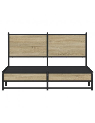 Giroletto con Testiera in Metallo Rovere Sonoma 140x190 cm