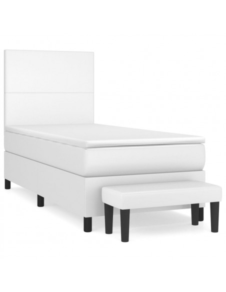 Giroletto a Molle con Materasso Bianco 100x200 cm in Similpelle