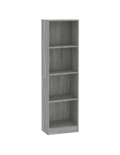 Libreria 4 Ripiani Grigio Sonoma 40x24x143 cm Legno Multistrato 2