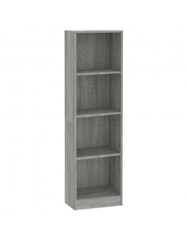 Libreria 4 Ripiani Grigio Sonoma 40x24x143 cm Legno Multistrato