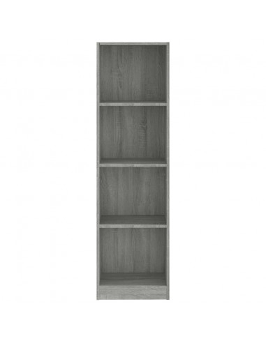 Libreria 4 Ripiani Grigio Sonoma 40x24x143 cm Legno Multistrato