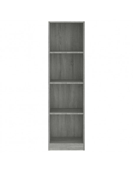 Libreria 4 Ripiani Grigio Sonoma 40x24x143 cm Legno Multistrato