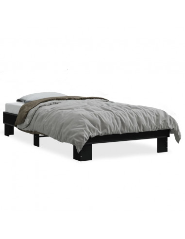 Giroletto Nero 75x190 cm in Legno Multistrato e Metallo