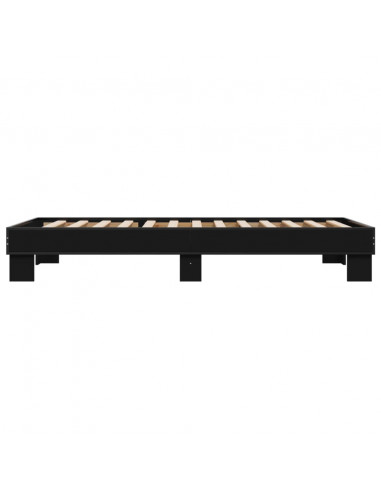 Giroletto Nero 75x190 cm in Legno Multistrato e Metallo