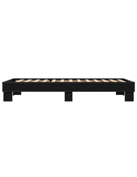 Giroletto Nero 75x190 cm in Legno Multistrato e Metallo