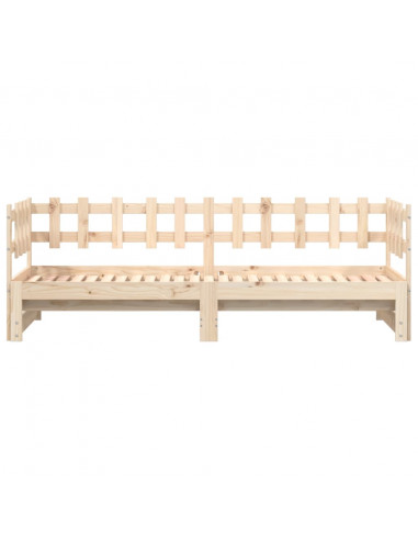 Dormeuse Estraibile 2x(90x200) cm Legno Massello di Pino