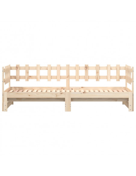 Dormeuse Estraibile 2x(90x200) cm Legno Massello di Pino