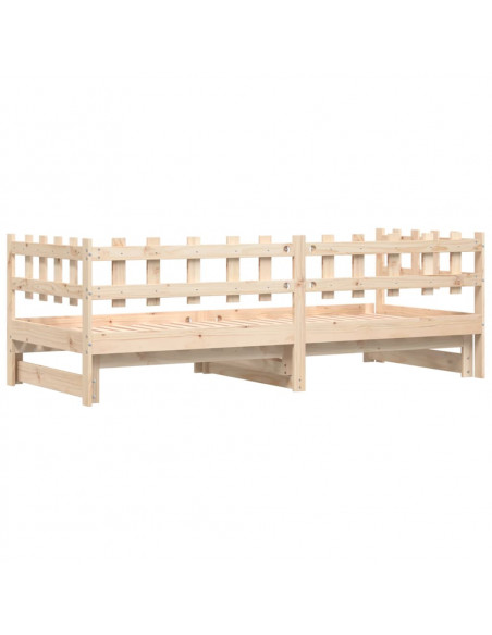 Dormeuse Estraibile 2x(90x200) cm Legno Massello di Pino