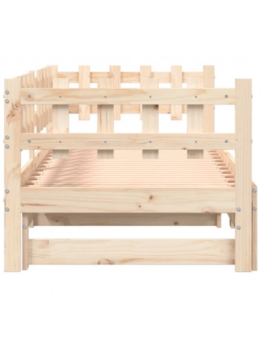 Dormeuse Estraibile 2x(90x200) cm Legno Massello di Pino