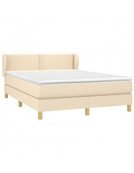 Giroletto a Molle con Materasso Crema 140x19 cm in Tessuto