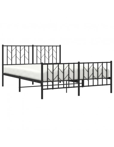 Giroletto con Testiera e Pediera Metallo Nero 135x190 cm