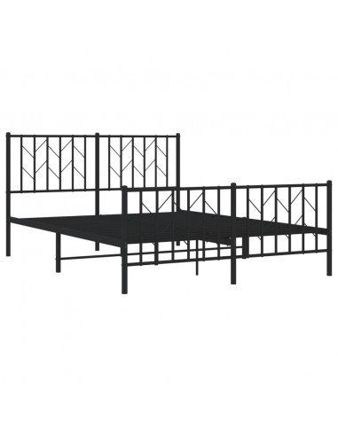 Giroletto con Testiera e Pediera Metallo Nero 135x190 cm