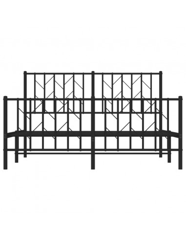 Giroletto con Testiera e Pediera Metallo Nero 135x190 cm