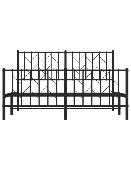 Giroletto con Testiera e Pediera Metallo Nero 135x190 cm