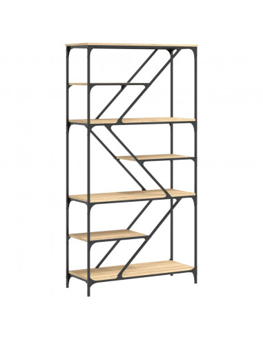 Libreria Rovere Sonoma 91x36x176 cm Legno Multistrato e Acciaio