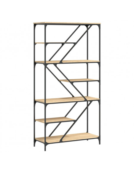 Libreria Rovere Sonoma 91x36x176 cm Legno Multistrato e Acciaio