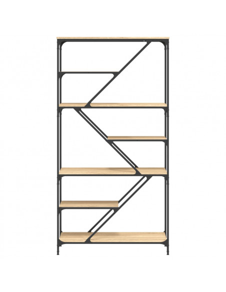 Libreria Rovere Sonoma 91x36x176 cm Legno Multistrato e Acciaio