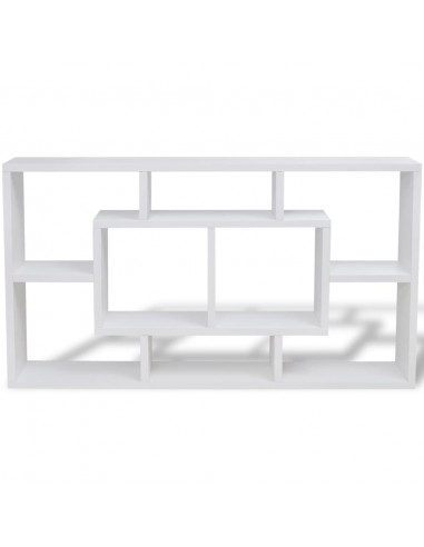 Espositore da Parete Galleggiante 8 Scomparti Bianco