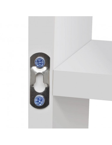 Espositore da Parete Galleggiante 8 Scomparti Bianco