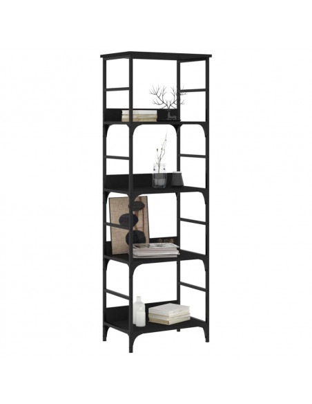 Libreria Nera 50x33x153 cm in Legno Multistrato