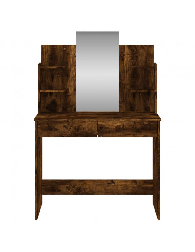 Toeletta con Specchio Rovere Fumo 96x39x142 cm