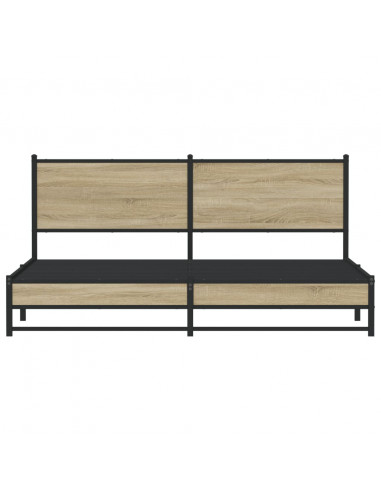 Giroletto con Testiera in Metallo Rovere Sonoma 160x200 cm