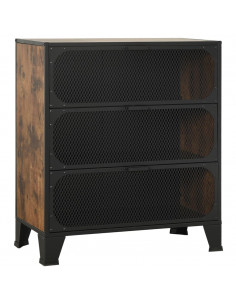 Armadietto Marrone Rustico 72x36x82 cm in Metallo e MDF 2