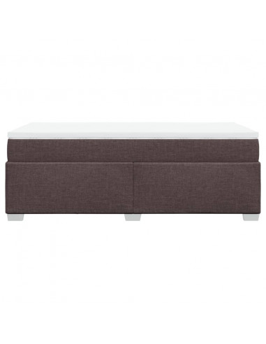 Giroletto a Molle con Materasso Marrone Scuro 100x200cm Tessuto