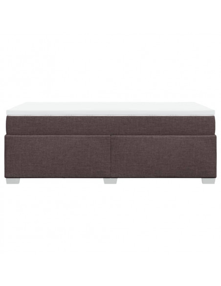 Giroletto a Molle con Materasso Marrone Scuro 100x200cm Tessuto