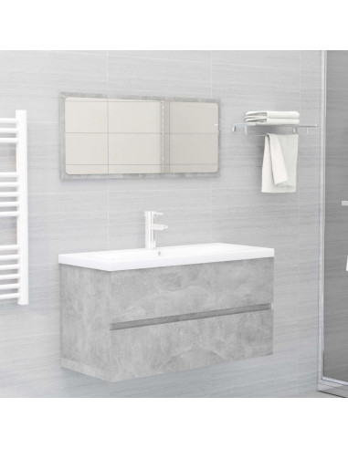 Mobile Lavabo Grigio Cemento 90x38,5x45 cm in Legno Multistrato