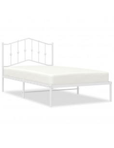 Giroletto con Testiera Metallo Bianco 100x190 cm 2