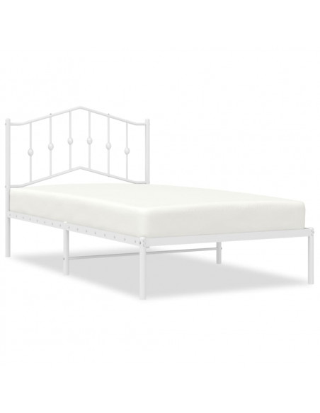 Giroletto con Testiera Metallo Bianco 100x190 cm
