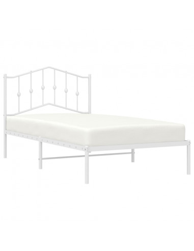 Giroletto con Testiera Metallo Bianco 100x190 cm