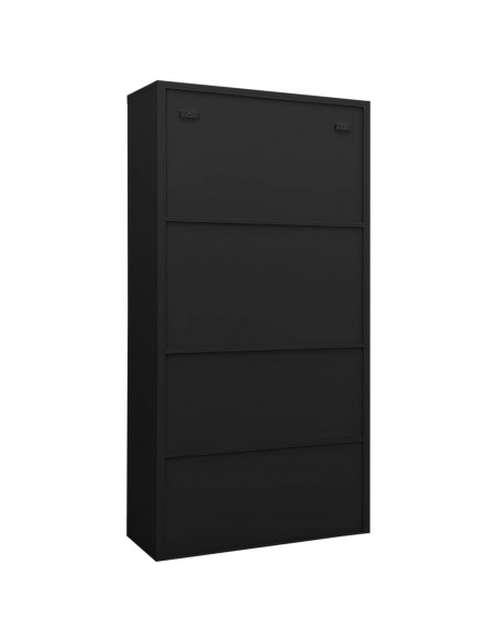 Armadio per Ufficio Nero 90x40x180 cm in Acciaio