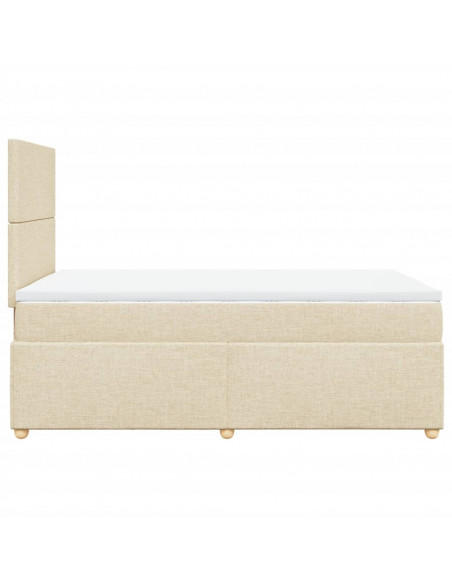 Giroletto a Molle con Materasso Crema 120x200 cm in Tessuto