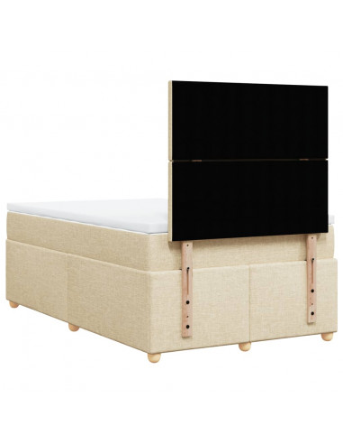 Giroletto a Molle con Materasso Crema 120x200 cm in Tessuto