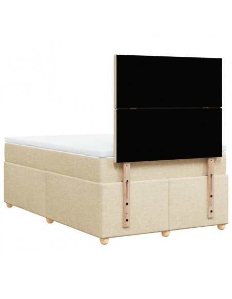 Giroletto a Molle con Materasso Crema 120x200 cm in Tessuto